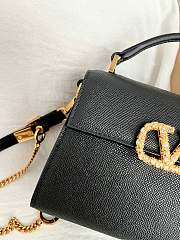 VALENTINO | Garavani Vsling Mini Handbag In Laminated Grainy Black - 4