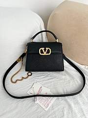 VALENTINO | Garavani Vsling Mini Handbag In Laminated Grainy Black - 3