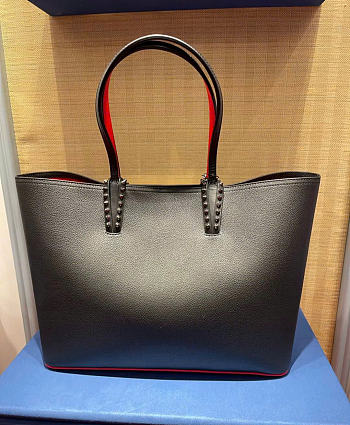 Christian Louboutin Cabata large Tote bag - Calf leather and spikes - Black
