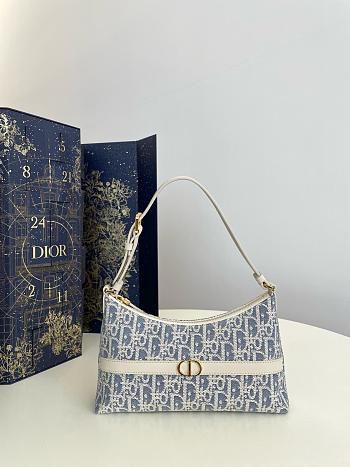 DIOR | 30 Montaigne Cigale Mini Bag Blue Dior Oblique Jacquard