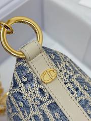 DIOR | Star Hobo Bag Blue Oblique Chambray with Raffia - 6