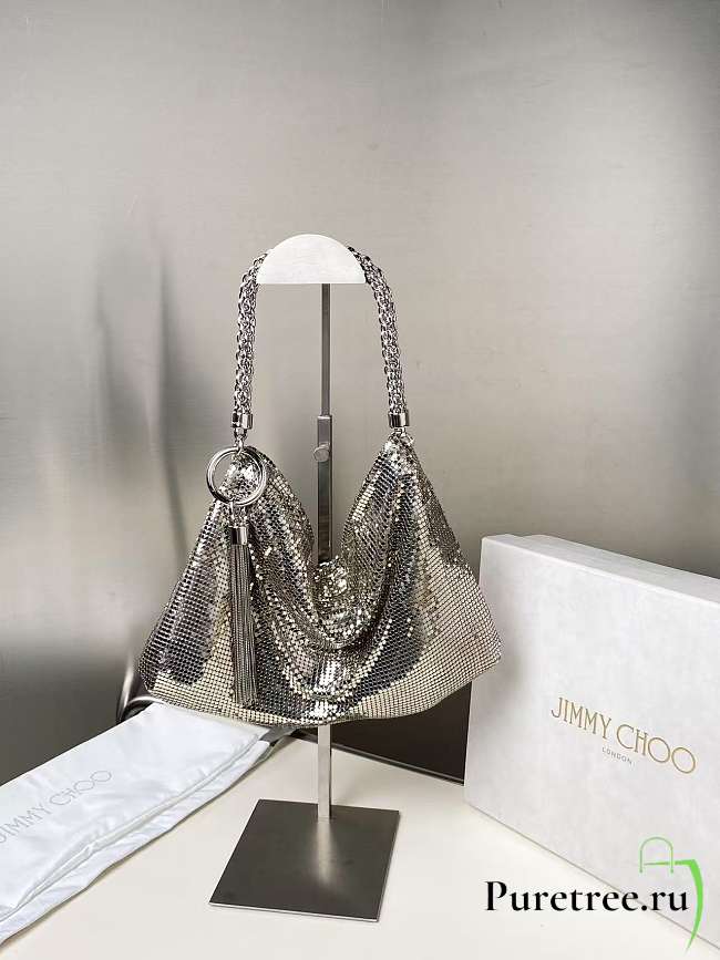 Jimmy Choo Callie Chain Strap Mini Clutch Bag in Metallic 01 - 1