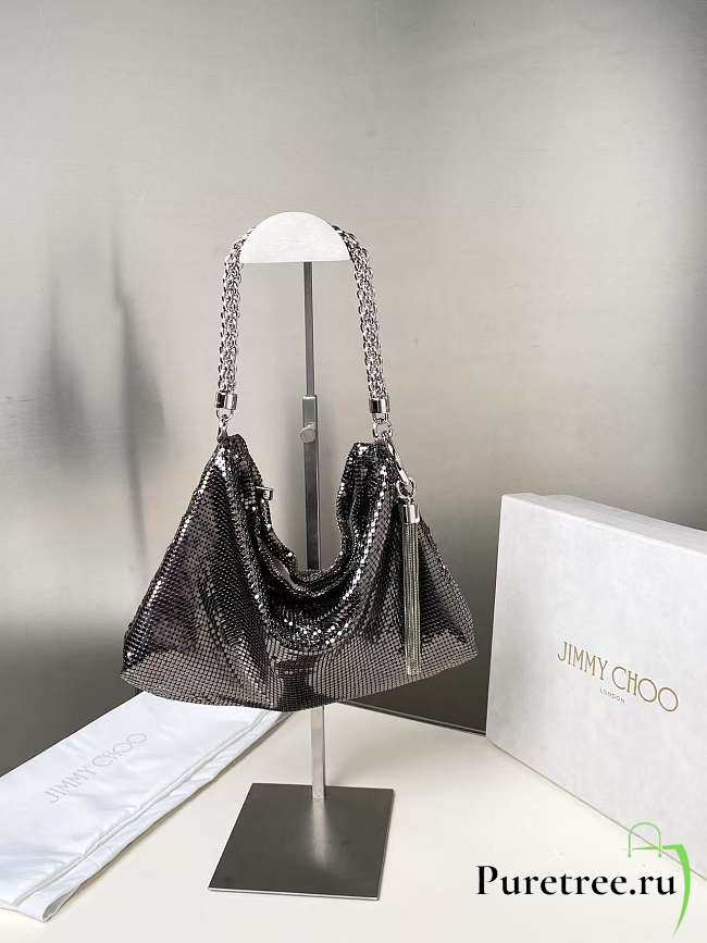 Jimmy Choo Callie Chain Strap Mini Clutch Bag in Metallic 02 - 1