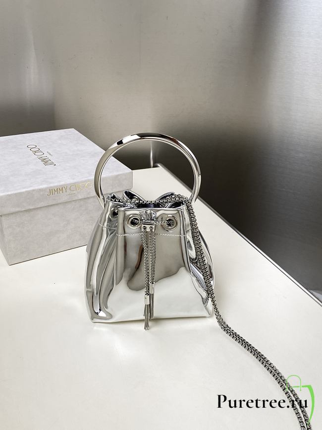 Jimmy Choo Micro Bon Bon Silver Metallic Nappa Mini Bag - 1