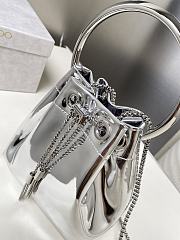 Jimmy Choo Micro Bon Bon Silver Metallic Nappa Mini Bag - 4