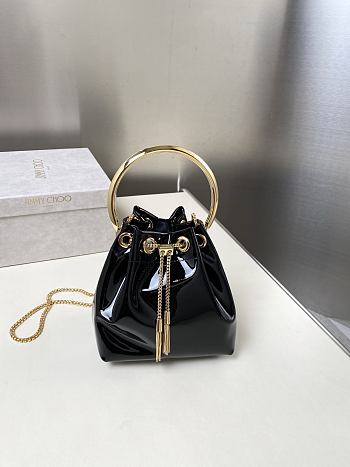 Jimmy Choo Micro Bon Bon Black Metallic Nappa Mini Bag
