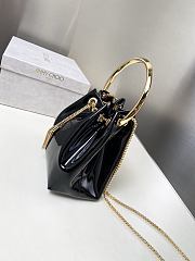 Jimmy Choo Micro Bon Bon Black Metallic Nappa Mini Bag - 5