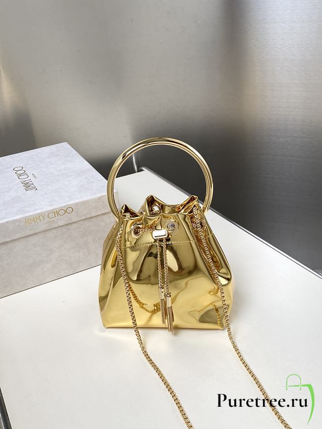 Jimmy Choo Micro Bon Bon Gold Metallic Nappa Mini Bag - 1