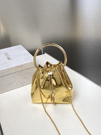 Jimmy Choo Micro Bon Bon Gold Metallic Nappa Mini Bag