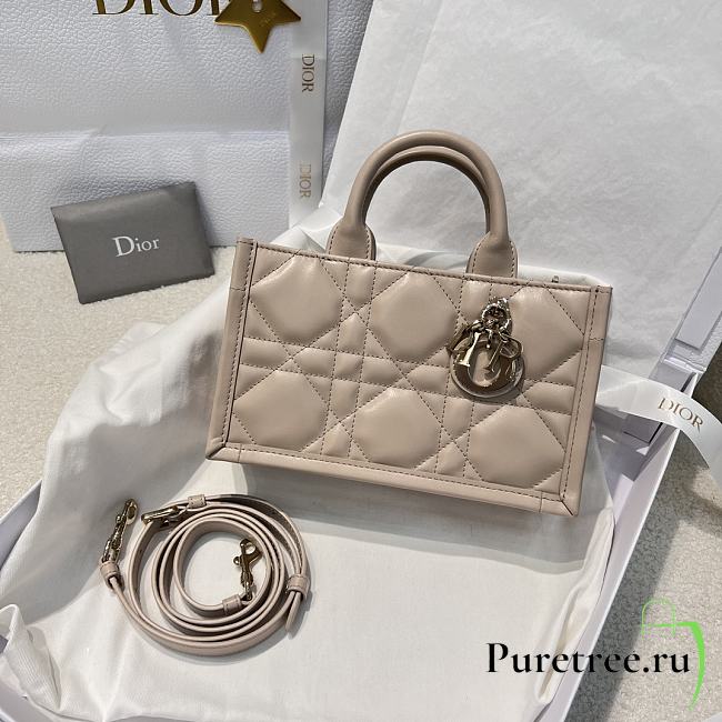 Dior Mini Dior Book Tote Trench Beige Macrocannage Calfskin - 1