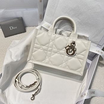 Dior Mini Dior Book Tote Trench White Macrocannage Calfskin