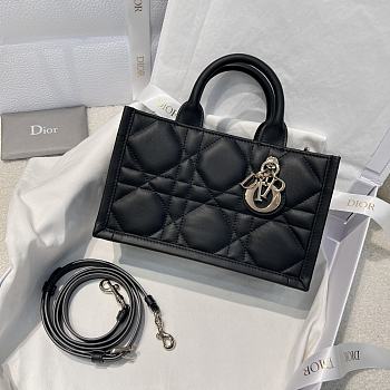 Dior Mini Dior Book Tote Trench Black Macrocannage Calfskin