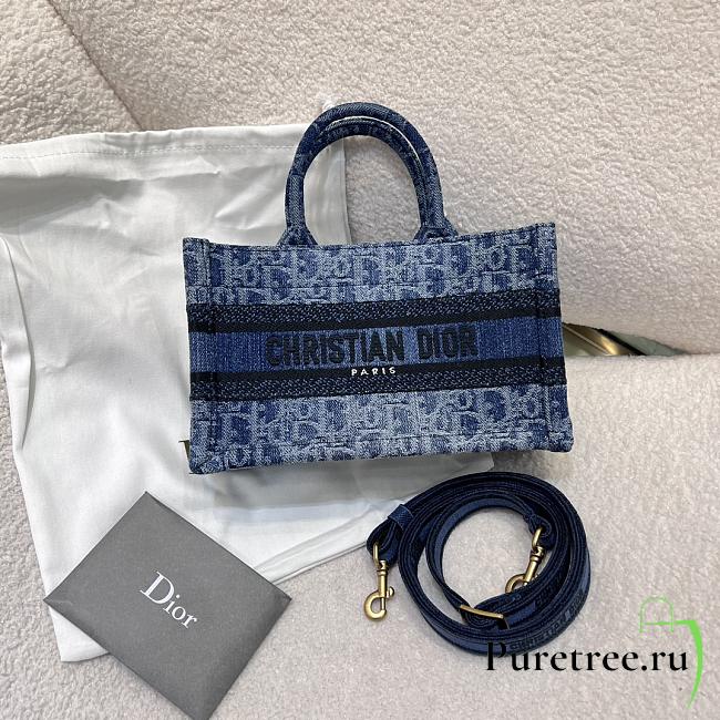 Dior Mini Dior Book Tote Trench Denim  - 1