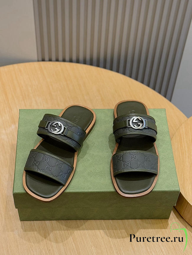 Gucci Men's Interlocking Double G Slides 01 - 1