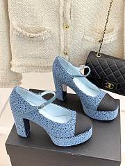 CHANEL | Platform Mary Jane Pumps Heel height 11 cm In Blue - 1