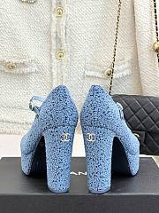 CHANEL | Platform Mary Jane Pumps Heel height 11 cm In Blue - 6
