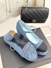 CHANEL | Platform Mary Jane Pumps Heel height 11 cm In Blue - 4