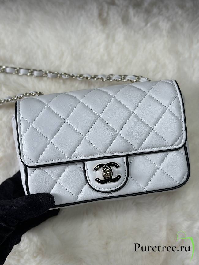 CHANEL | Crossbody Bag Classic In White/Black - 1