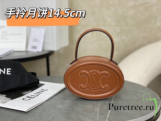 CELINE | Mini Crossbody Oval Purse Cuir Triomphe In Brown - 1