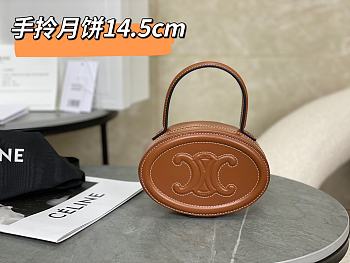 CELINE | Mini Crossbody Oval Purse Cuir Triomphe In Brown