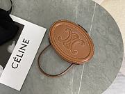 CELINE | Mini Crossbody Oval Purse Cuir Triomphe In Brown - 3