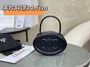 CELINE | Mini Crossbody Oval Purse Cuir Triomphe In Black - 1