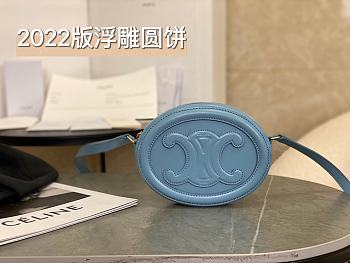 CELINE | Crossbody Oval Purse Cuir Triomphe In Blue