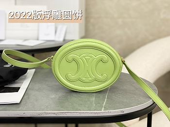 CELINE | Crossbody Oval Purse Cuir Triomphe In Green