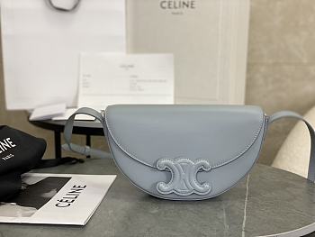CELINE | Calfskin Besace Cuir Triomphe In Blue