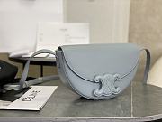 CELINE | Calfskin Besace Cuir Triomphe In Blue - 3