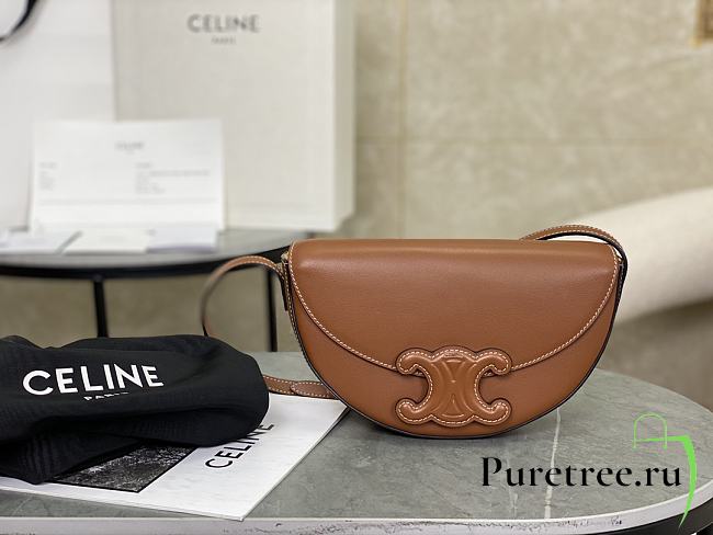 CELINE | Calfskin Besace Cuir Triomphe In Brown  - 1