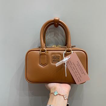 MIUMIU | Arcadie Leather Handle Bag In Brown Size 19x10x5 cm