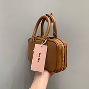 MIUMIU | Arcadie Leather Handle Bag In Brown Size 19x10x5 cm - 4