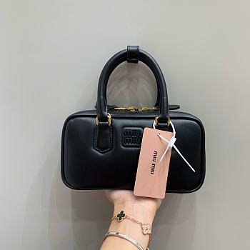 MIUMIU | Arcadie Leather Handle Bag In Black Size 19x10x5 cm
