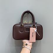 MIUMIU | Arcadie Leather Handle Bag In Burgundy Size 19x10x5 cm - 1