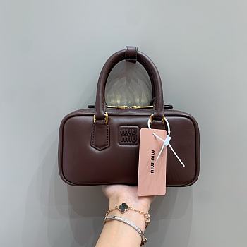MIUMIU | Arcadie Leather Handle Bag In Burgundy Size 19x10x5 cm