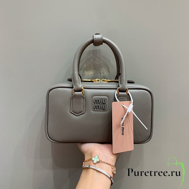 MIUMIU | Arcadie Leather Handle Bag In Gray Size 19x10x5 cm - 1