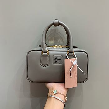 MIUMIU | Arcadie Leather Handle Bag In Gray Size 19x10x5 cm