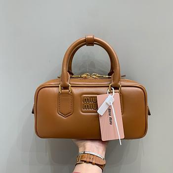 MIUMIU | Arcadie Leather Handle Bag In Brown Size 22x10.5x7.5 cm