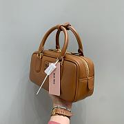 MIUMIU | Arcadie Leather Handle Bag In Brown Size 22x10.5x7.5 cm - 3