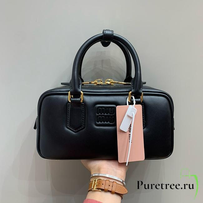MIUMIU | Arcadie Leather Handle Bag In Black Size 22x10.5x7.5 cm - 1