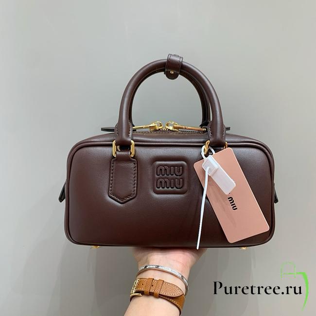MIUMIU | Arcadie Leather Handle Bag In Burgundy Size 22x10.5x7.5 cm - 1