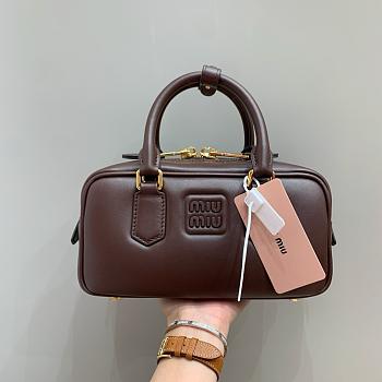 MIUMIU | Arcadie Leather Handle Bag In Burgundy Size 22x10.5x7.5 cm