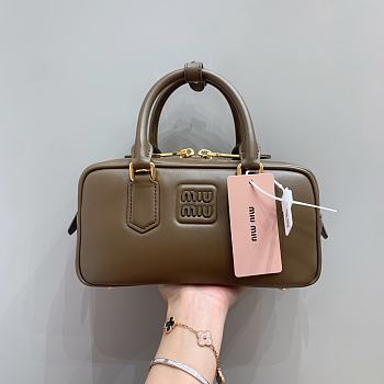 MIUMIU | Arcadie Leather Handle Bag In Green Size 22x10.5x7.5 cm