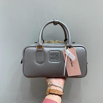 MIUMIU | Arcadie Leather Handle Bag In Gray Size 22x10.5x7.5 cm