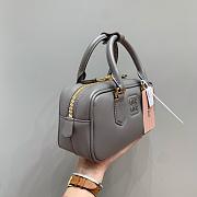 MIUMIU | Arcadie Leather Handle Bag In Gray Size 22x10.5x7.5 cm - 6