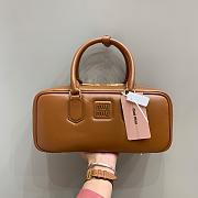 MIUMIU | Arcadie Leather Handle Bag In Brown Size 27x9x12 cm - 1
