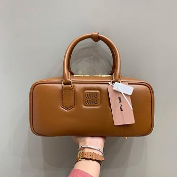 MIUMIU | Arcadie Leather Handle Bag In Brown Size 27x9x12 cm