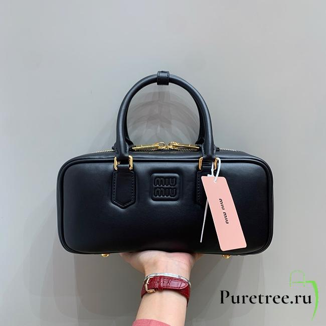 MIUMIU | Arcadie Leather Handle Bag In Black Size 27x9x12 cm - 1