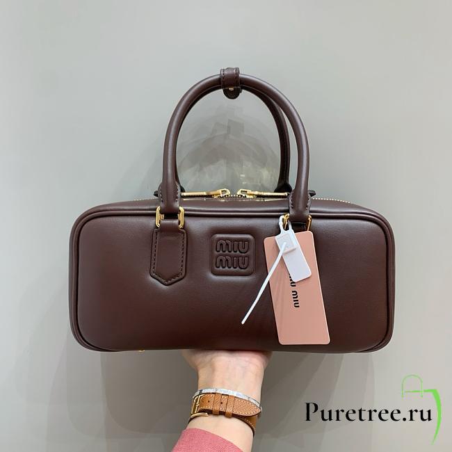 MIUMIU | Arcadie Leather Handle Bag In Burgundy Size 27x9x12 cm - 1